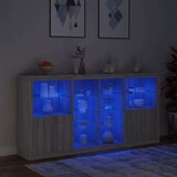  Komoda s LED svjetlima boja sivog hrasta 202x37x100 cm | shoptok.hr