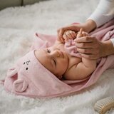 BabyOno Brisača bambus 100x100 cm, z ušesi, temno bež | Shoptok.si