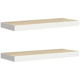  Plutajuće zidne police 2 kom hrast i bijele 60x23,5x3,8 cm MDF | shoptok.hr