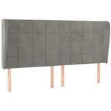  Uzglavlje s ušima svjetlosivo 183x23x118/128 cm baršunasto | shoptok.hr