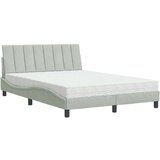 vidaXL Krevet s madracem svjetlosivi 140x200 cm baršunasti | shoptok.hr