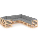  Sedežna garnitura 8-delna z blazinami trdna borovina | Shoptok.si