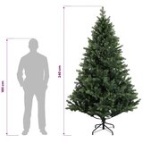  Umjetno božićno drvce s nogom 240 cm PVC i metal Zelena - Zelena 240 cm bez LED svjetala | shoptok.hr