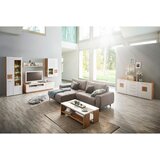 Hom`in klubska miza, bela, barve hrasta | Shoptok.si