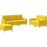  3-dijelni set sofa s jastucima svjetložuti od tkanine | shoptok.hr