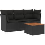  4-dijelni set vrtnih sofa od poliratana s jastucima crni | shoptok.hr