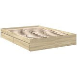  Okvir za krevet s ladicama boja hrasta 140x200 cm drveni Smeđa 140 x 200 cm | shoptok.hr