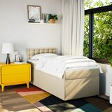  Krevet s oprugama i madracem krem 90 x 190 cm od tkanine | shoptok.hr