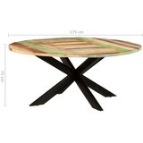  Blagovaonski stol okrugli 175 x 75 cm masivno obnovljeno drvo | shoptok.hr