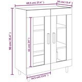  Komoda bijela 69,5x34x90 cm od konstruiranog drva | shoptok.hr