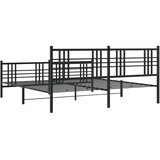 vidaXL Metalni okvir kreveta uzglavlje i podnožje crni 183x213 cm | shoptok.hr