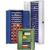 eurokraft pro Omara za material s skladiščnimi posodami, višina 2000 mm, 15 polic, encijan modra | Shoptok.si