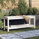 vidaXL Vrtna klop bela 108x35x45 cm trdna borovina Cene