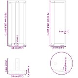  Noge za konzolni stol T-oblika 2 kom Crne 38x25x(72-73) cm Čelik | shoptok.hr