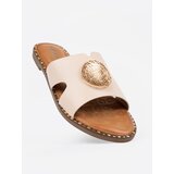 SEASTAR Light beige flip-flops with gold decoration | Shoptok.si