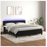 vidaXL Krevet box spring s madracem LED crni 160x200 cm baršun Cijene