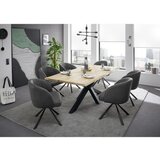 Livetastic JEDILNA MIZA, masivno hrast črna, barve hrasta | Shoptok.si