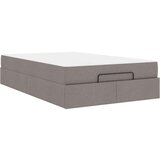 vidaXL Konstrukcija postelje z vzmetnico Taupe 120 x 190 cm blago | Shoptok.si