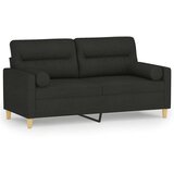  Dvosjed s ukrasnim jastucima crni 140 cm od tkanine | shoptok.hr