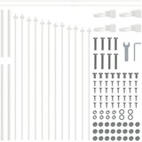  Vrtna Ograda 7 pcs Bijelo 170 x 140 cm Čelik s prahom premazan | shoptok.hr