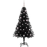 vidaXL Božično drevo med 150 LED z stojalom Črna 150 cm PVC | Shoptok.si