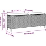  Vrtna klupa s jastukom bež 110x30x40,5 cm poli ratan | shoptok.hr