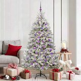 vidaXL Umjetno božićno drvce Zelena i bijela 180 cm PVC i metal | shoptok.hr