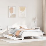 vidaXL Posteljni okvir brez vzmetnice bel 120x190 cm trdna borovina Cene