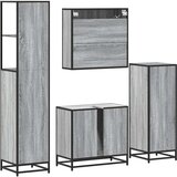  4-dijelni set kupaonskog namještaja siva boja hrasta drveni | shoptok.hr