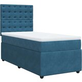 Box spring krevet s madracem plavi 90x200 cm baršunasti | shoptok.hr