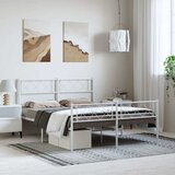  Metalni okvir kreveta uzglavlje i podnožje bijeli 135 x 190 cm | shoptok.hr