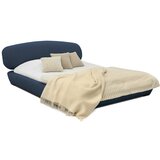 Scandic Temno modra oblazinjena zakonska postelja s prostorom za shranjevanje z letvenim dnom 180x200 cm Odette – | Shoptok.si