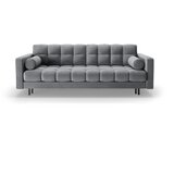 Cosmopolitan Design Svetlo siva žametna raztegljiva sedežna garnitura s prostorom za shranjevanje 222 cm Bali – | Shoptok.si