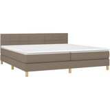  Krevet box spring s madracem LED smeđesivi 200x200 cm tkanina | shoptok.hr