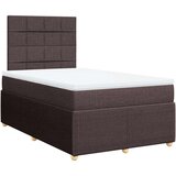 vidaXL Box spring postelja z vzmetnico temno rjava 120x190 cm blago, (21304553) | Shoptok.si