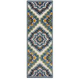 Flair Rugs Modra zunanja preproga 80x230 cm Beach Floral – Cene
