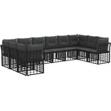  Set vanjskih sofa Crna i tamno siva Poliester | shoptok.hr