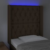  LED uzglavlje tamnosmeđe 83x16x118/128 cm od tkanine | Eponuda.com