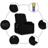  Električni masažni naslonjač na podizanje od tkanine crni | shoptok.hr