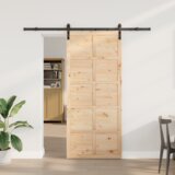 vidaXL Klizna vrata Smeđa 100 x 208 cm Masivna borovina | shoptok.hr
