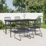 vidaXL 5-dijelni vrtni blagovaonski set od PVC ratana crni Cijene
