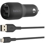 Belkin CCB001btBK Boost Charge punjač za auto upaljač Dual USB-A 24W, crni | shoptok.hr