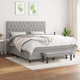 The Living Store Box spring postelja z vzmetnico svetlo siva 160x200 cm žamet - Box Spring Postelja, (21488649) Cene