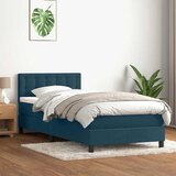 Box Spring krevet s madracem i LED tamnoplavi 80x210 cm baršun | shoptok.hr