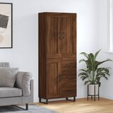vidaXL Visoka komoda rjav hrast 69,5x34x180 cm inženirski les | Shoptok.si