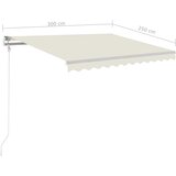  Automatska tenda sa senzorom za vjetar LED 300x250 cm krem | shoptok.hr