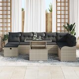  Sjedeća garnitura za vrt 9 kom. Svijetlo siva poliratan Svjetlosiva 287,5 x 122,5 x 85 cm | Shoptok.si