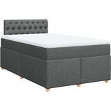vidaXL Box spring postelja z vzmetnico temno siva 120x200 cm blago | Shoptok.si