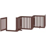vidaXL Ograda za pse z vrati zložljiva 15 panelov rjava 750 cm les | Shoptok.si