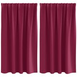vidaXL Zavjese za blackout s prstenovima 2 pcs Vinska crvena - boja crnog vina 140 cm Traka za glavu Cijene